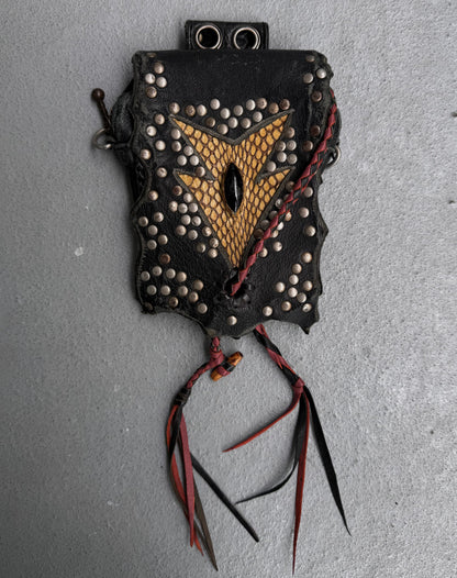 KMRii Early 00s Custom ‘Dragon Eye’ Leather Zip Pouch