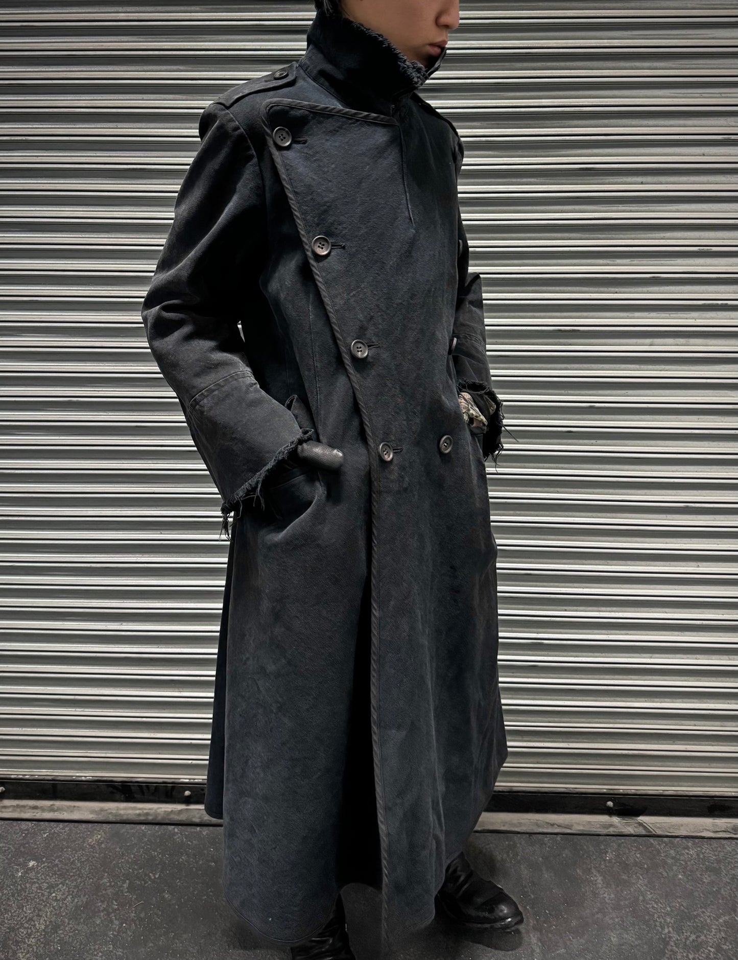 Y's By Yohji Yamamoto SS03 Fencing Canvas Double Breasted Gothic Coat