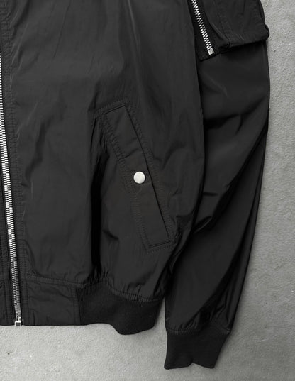 Rick Owens SS17 "WALRUS" Black Nylon MA-1 Flight Bomber Jacket