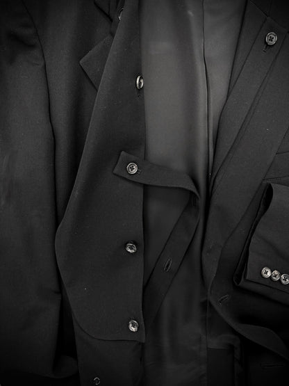 Yohji Yamamoto POUR HOMME AW07 Double Layered Notch Lapel Multi Button Blazer detail | DRIEW GARMENTS