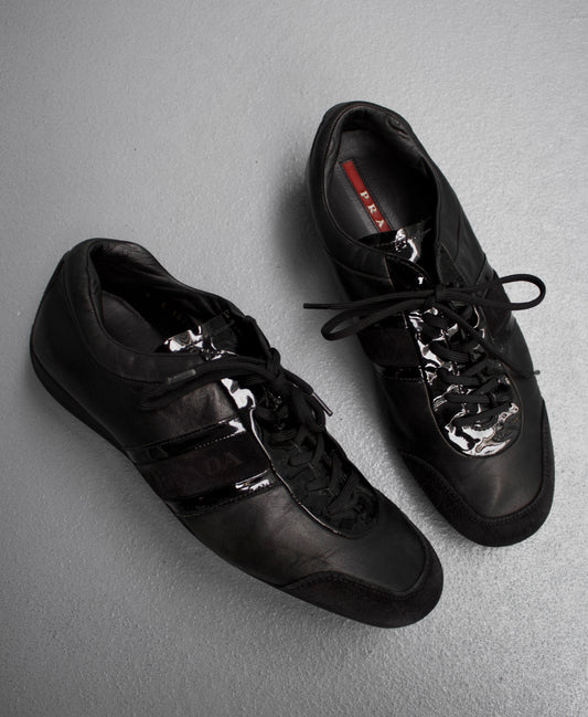 PRADA 00s “Linea Rossa” Tab Patent Leather Sneakers