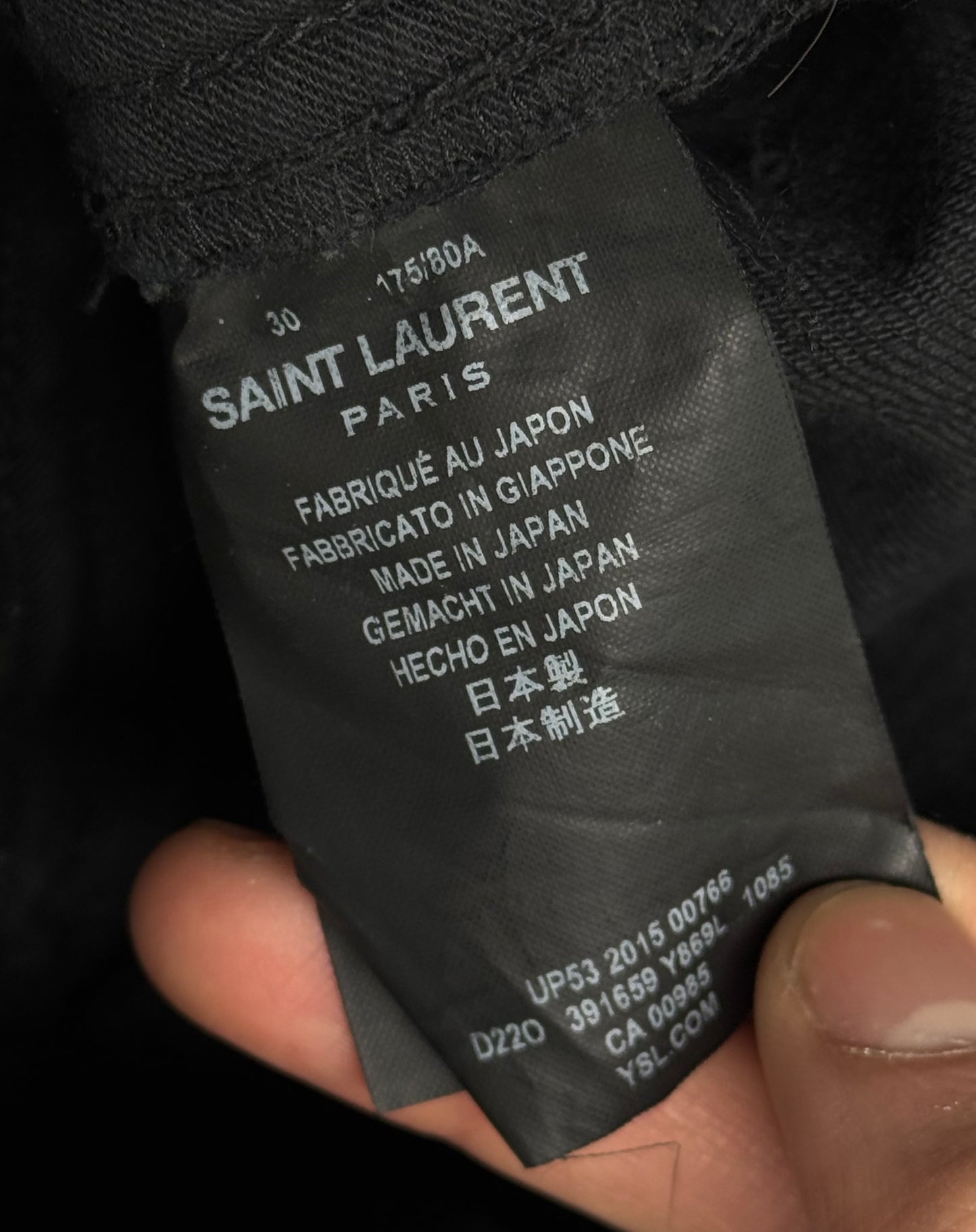 Saint Laurent Paris SS15 Black ‘D02’ Thrash Skinny Denim