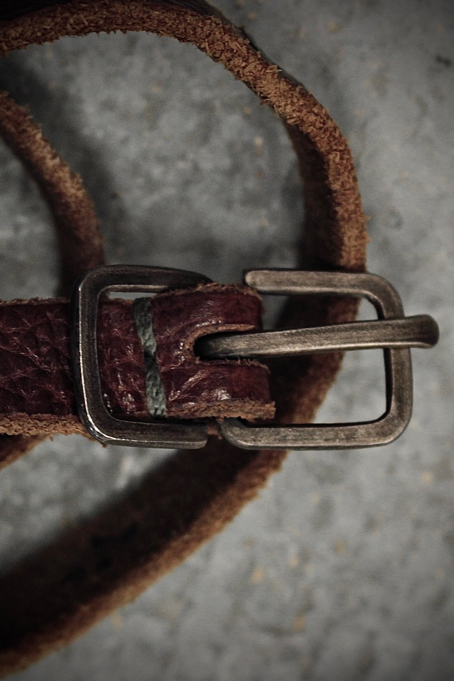 m.a+ by Maurizio Amadei 'ES21A' BI 3.0 S-Buckle Cross Studded Skinny Leather Belt