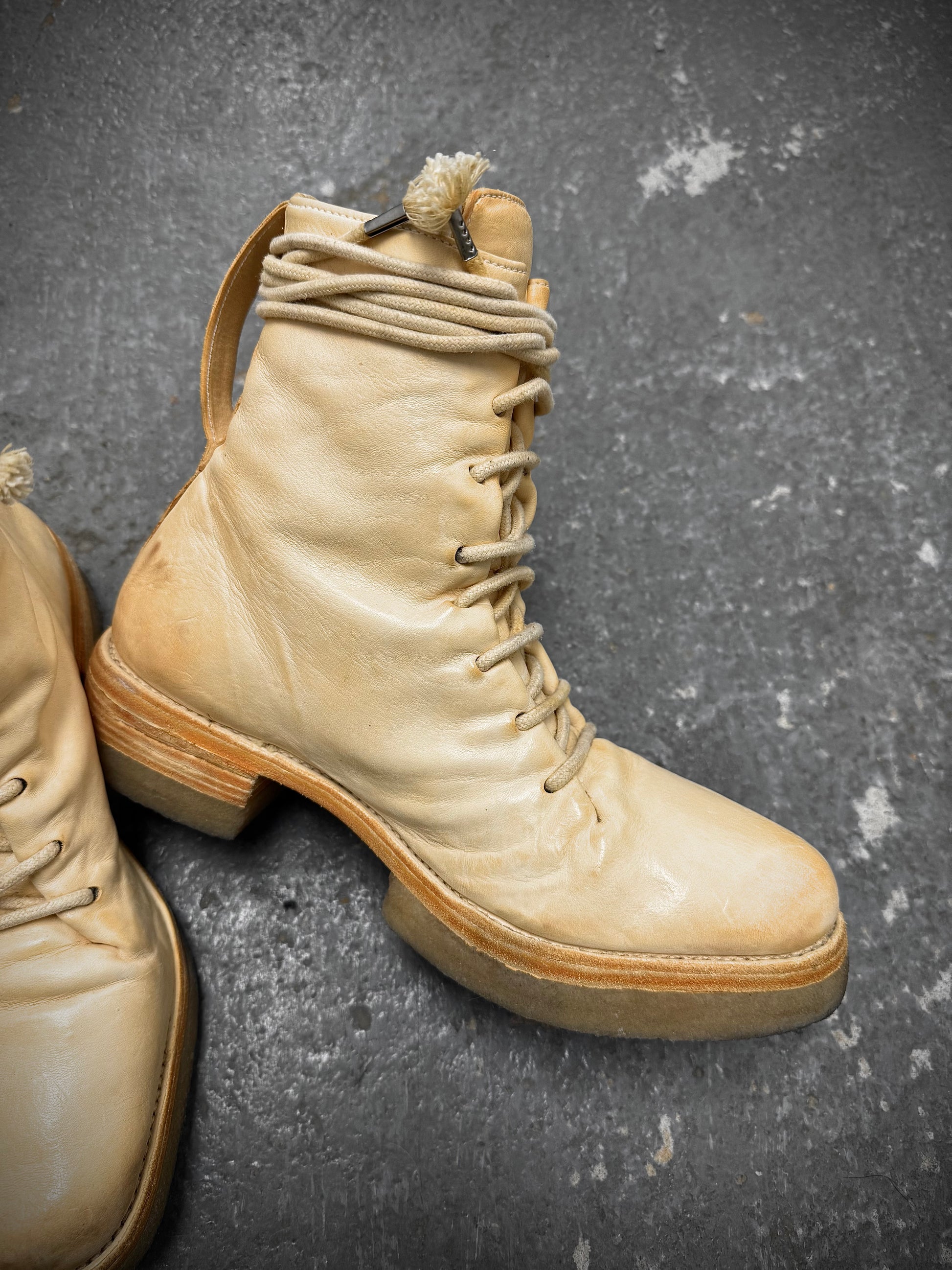 Carol Christian Poell 'AM/2609-IN CORS-PTC/03' Portable Paper Dart Officer Combat Boots detail | DRIEW GARMENTS