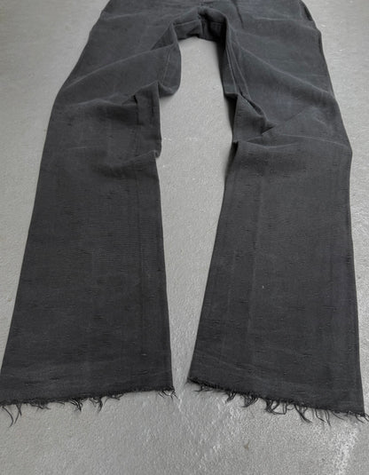 Label Under Construction Charcoal Grey Frayed Hem Trousers