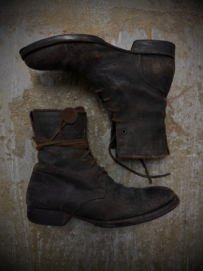 Carpe Diem Early 00s Distressed Horse Leather ‘S23M’ Lace-up Boots