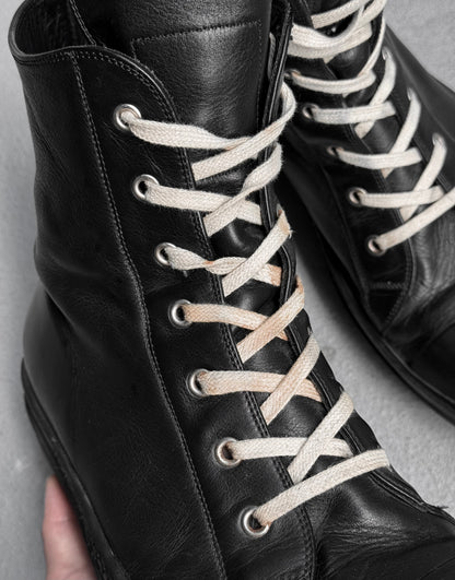 Rick Owens AW12 “MOUNTAIN” All-black Leather Ramones Sneakers