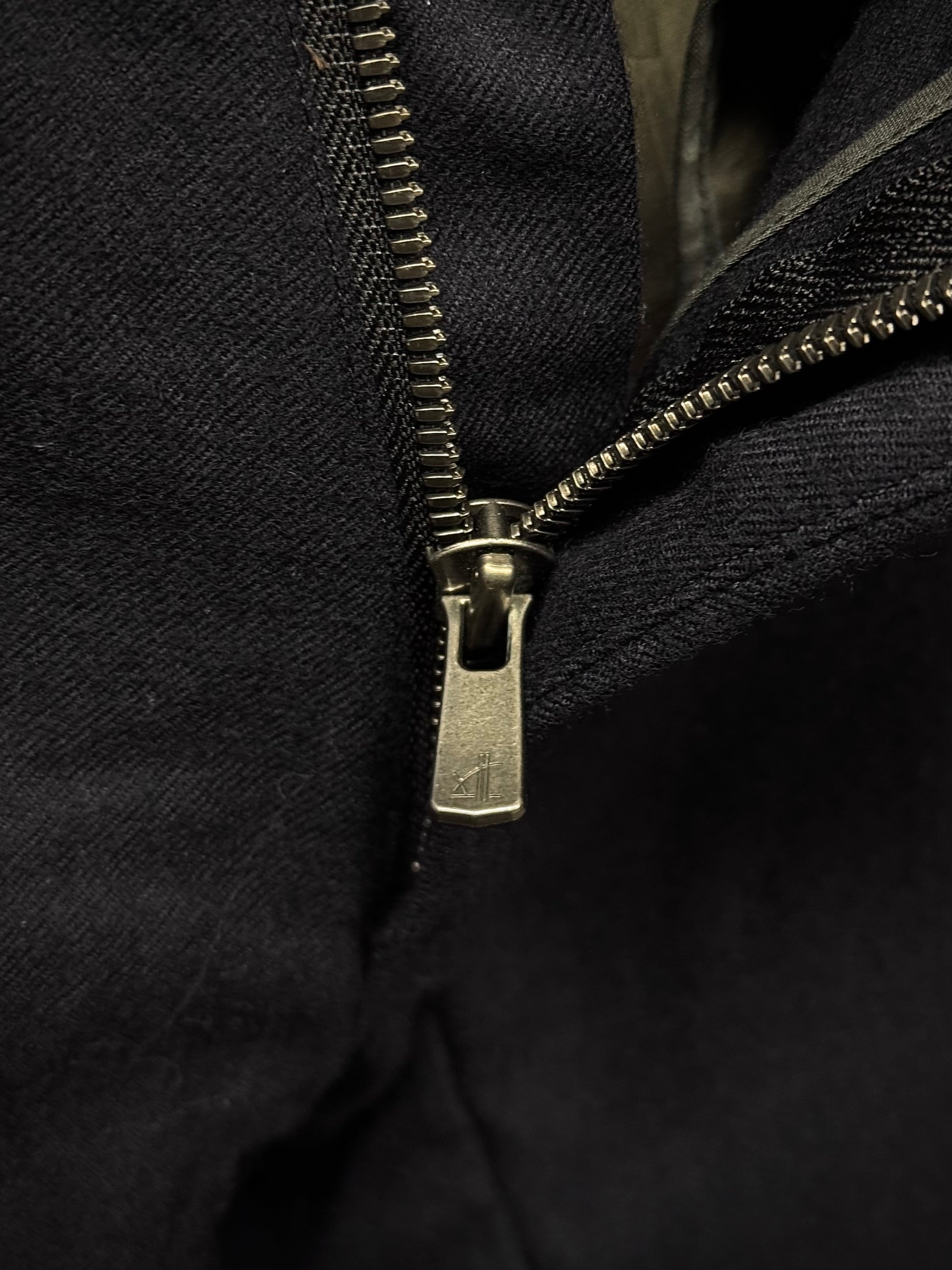 DEVOA DEOVA 2010s Dark Navy Wool J-cut Cargos Pants detail | DRIEW GARMENTS