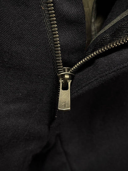 DEVOA DEOVA 2010s Dark Navy Wool J-cut Cargos Pants detail | DRIEW GARMENTS
