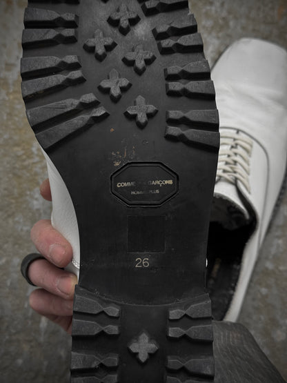 COMME des GARÇONS HOMME PLUS SS11 White Square Toe Leather Derbies detail | DRIEW GARMENTS