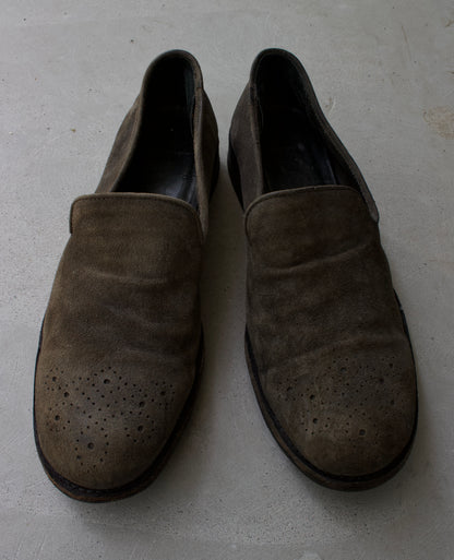 10sei0otto Horsehide Suede Leather Brogue Loafers