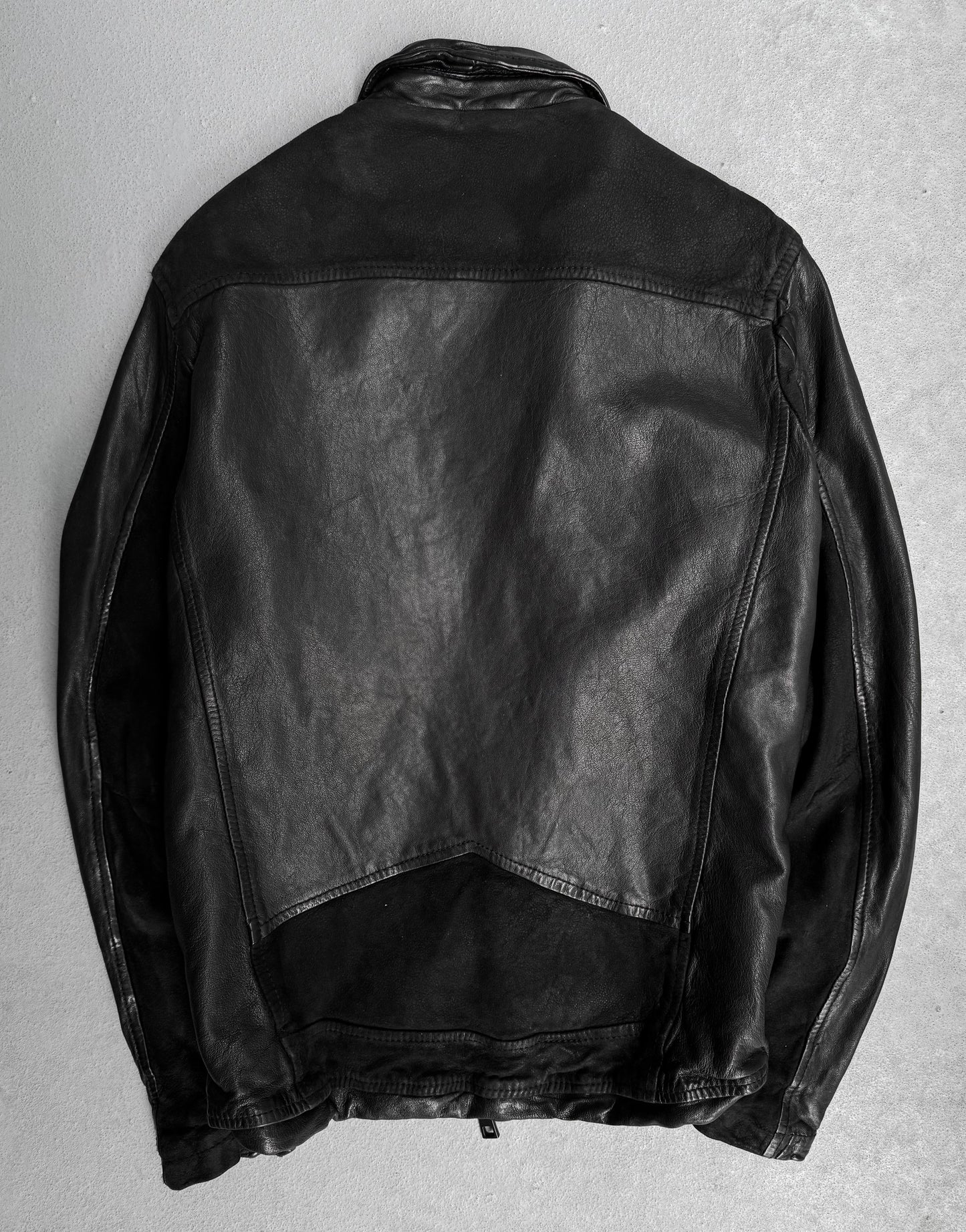 Giorgio Brato Early 00s Sheepskin Leather Multi-pockets Rider Jacket