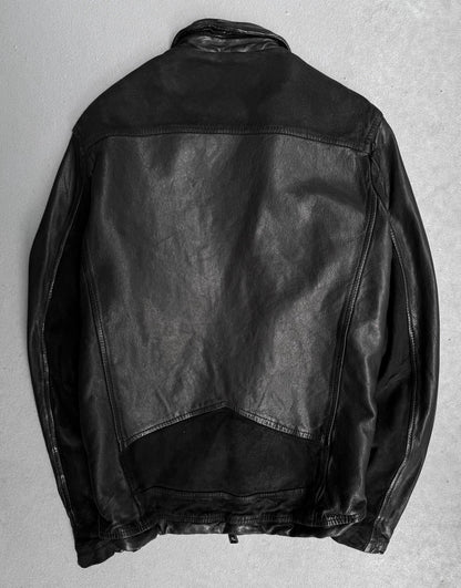 Giorgio Brato Early 00s Sheepskin Leather Multi-pockets Rider Jacket
