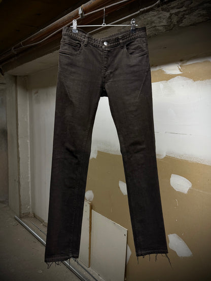 Number (N)ine SS07 "About a Boy" Brown Frayed Hem Skinny Denim