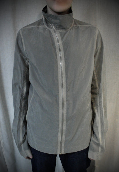 Rick Owens SS13 "ISLAND" PEARL Mollino Poly Zip-Up Jacket detail | DRIEW GARMENTS