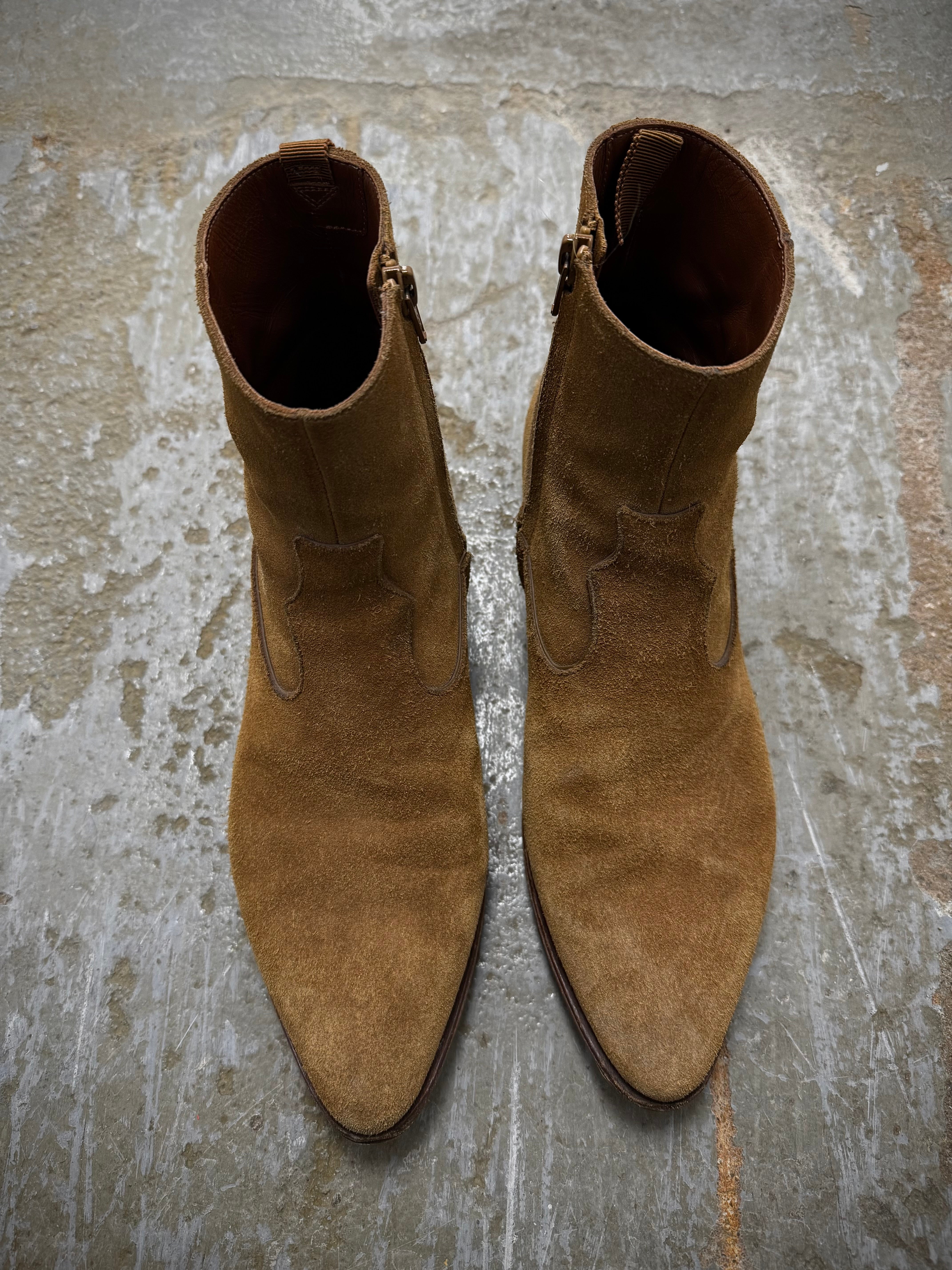 CELINE Hedi Slimane SS19 Jacno Suede Side Zip Boots – DRIEW