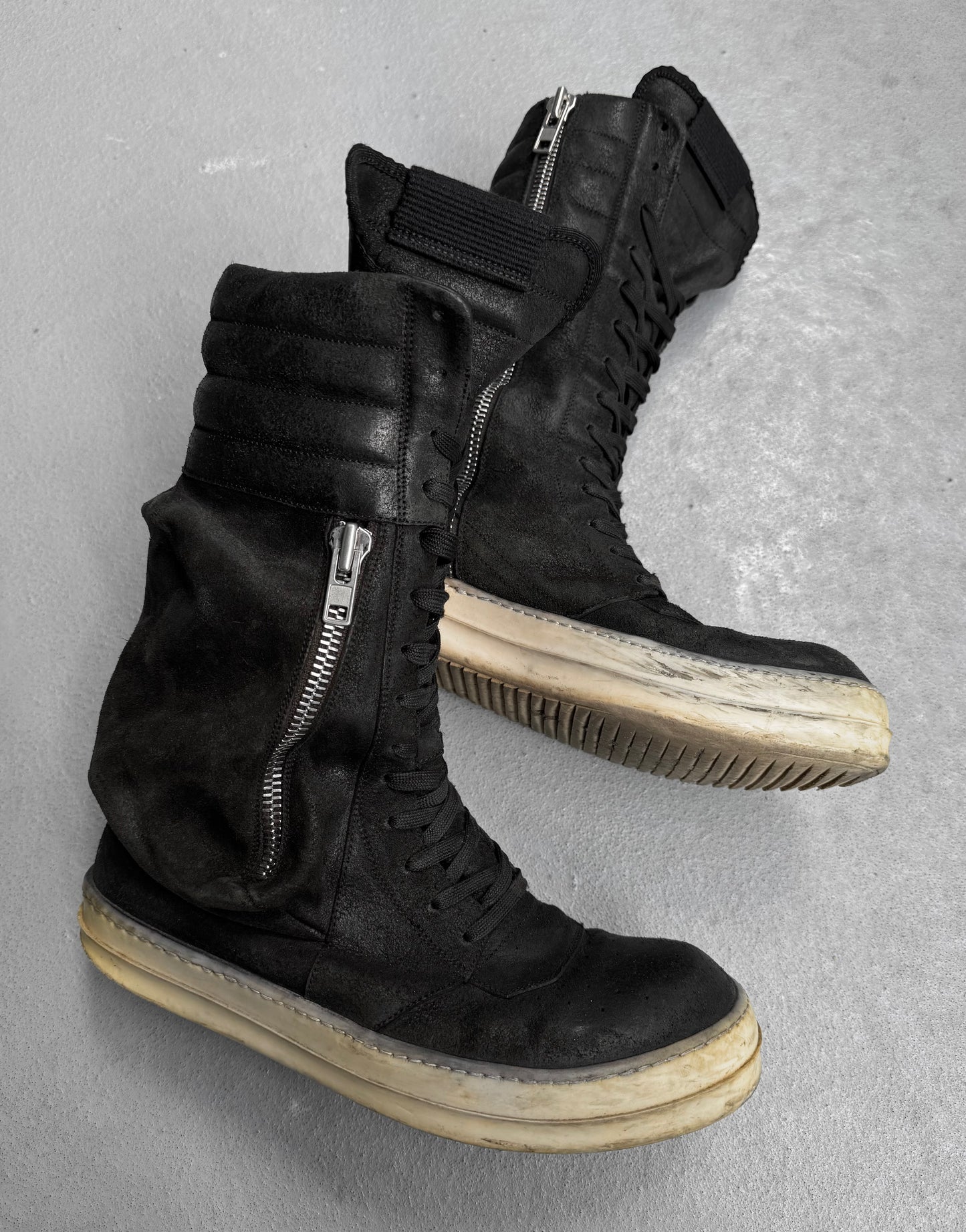 Rick Owens SS15 “FAUN” Blistered Leather Cargobasket Sneakers