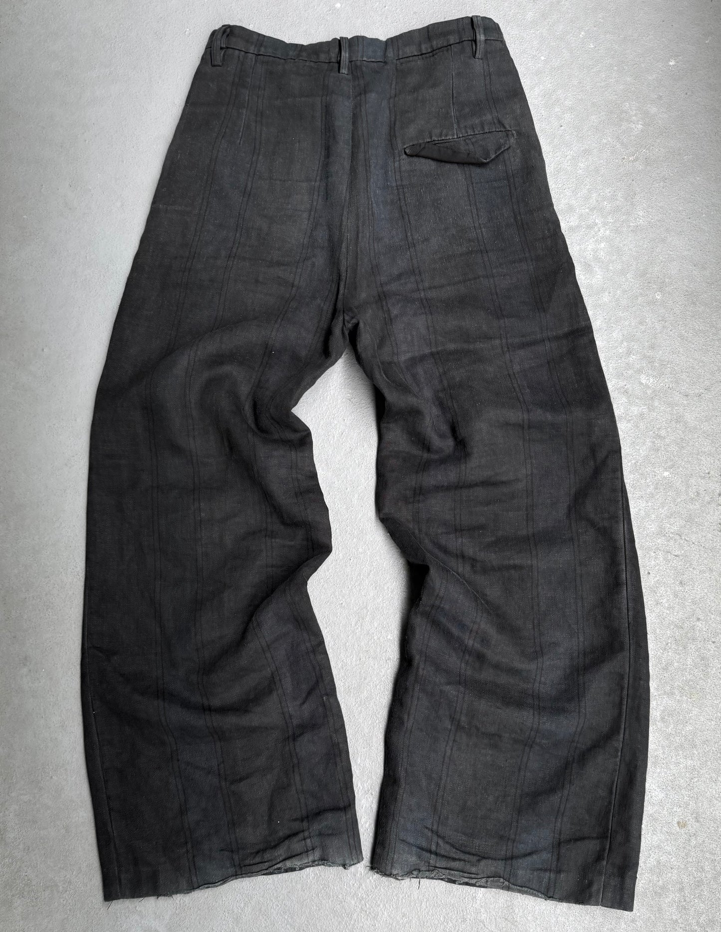 Zam Barrett Striped Heavy Linen Wide-Leg Pants