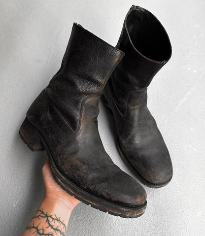 Carpe Diem AW06-07 S21M Reverse Horsehide Leather Back-zip Boots