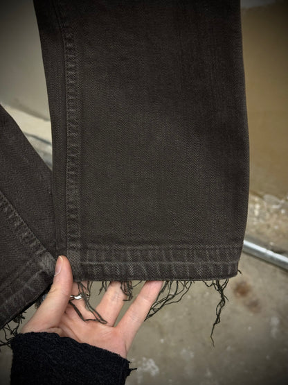 Number (N)ine SS07 "About a Boy" Brown Frayed Hem Skinny Denim