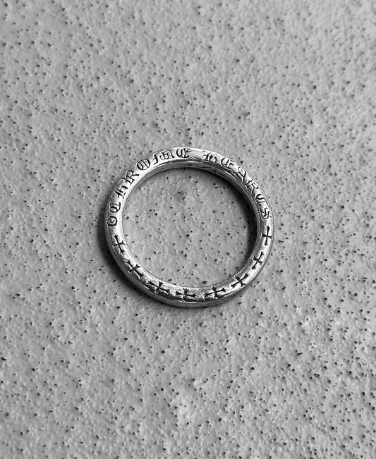 Chrome Hearts 2002 Engraved Logo Silver Ring