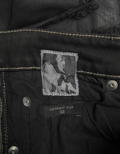 Rick Owens DRKSHDW AW21 "GETHSEMANE" Distressed Waxed ‘Detroit Cut’ Denim