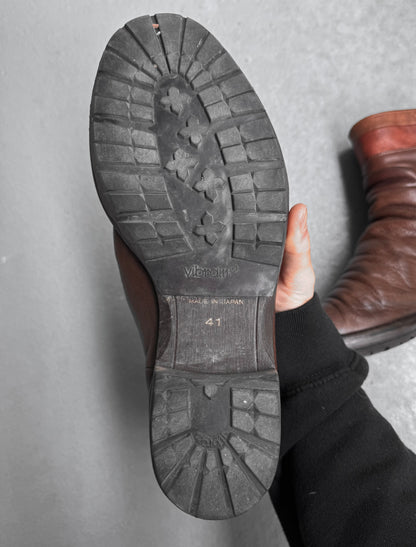 alfredoBANNISTER Early 00s Wrinkle Leather Back-zip Boots