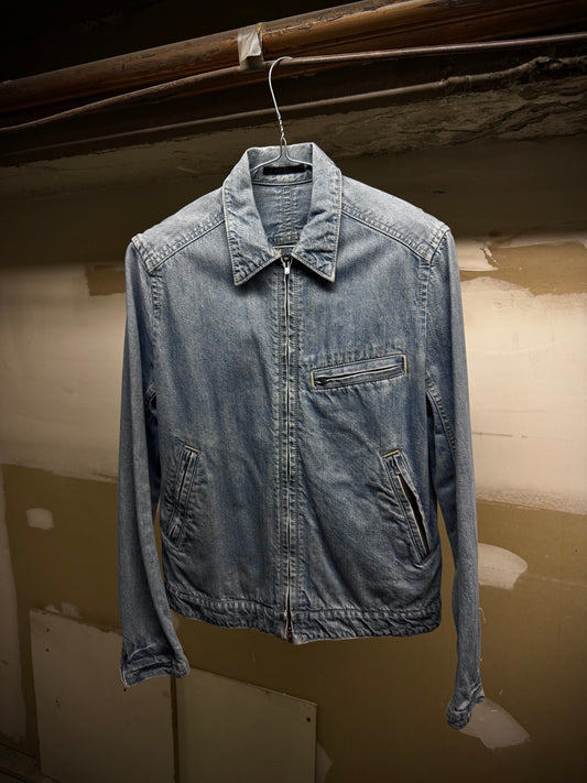 The Viridi-Anne Light Wash Denim Excella Zip-Up Work Jacket