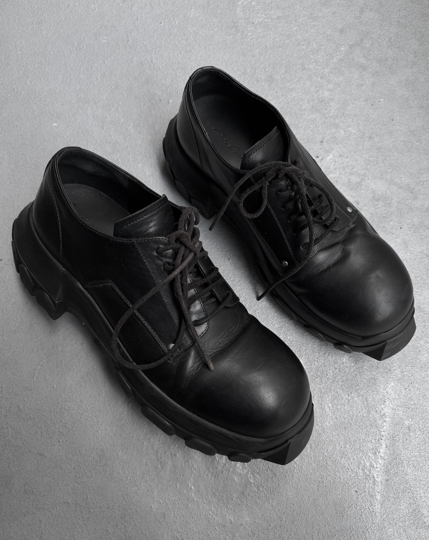 Rick Owens SS24 “LIDO” Bozo Tractor Leather Derbies