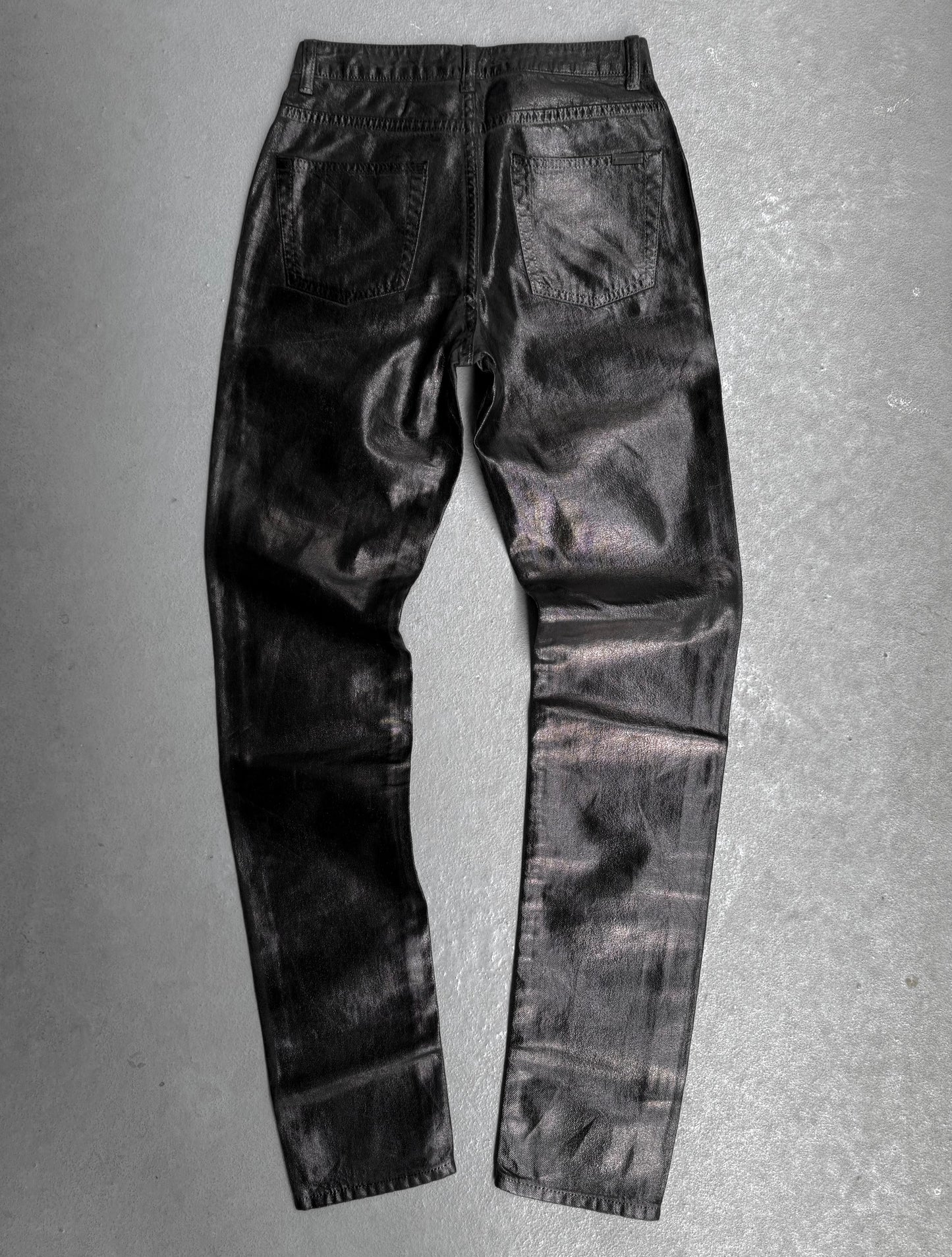 Saint Laurent Paris AW20 'D05' Vinyl Coated Skinny Denim