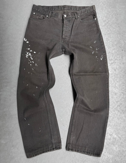 Helmut Lang AW00 Charcoal Brown Bootcut Painter Denim