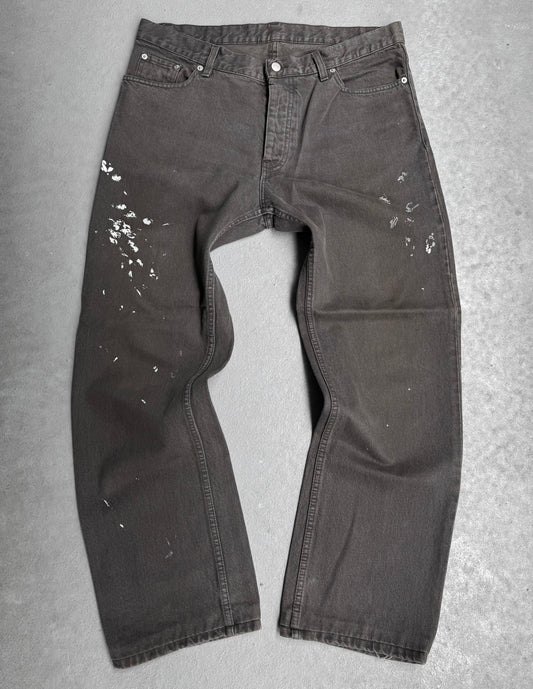 Helmut Lang AW00 Charcoal Brown Bootcut Painter Denim