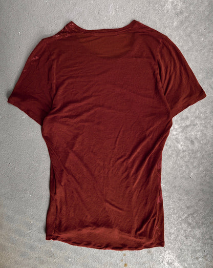Julius_7 SS12 "edge;" Red Graphic T-shirt
