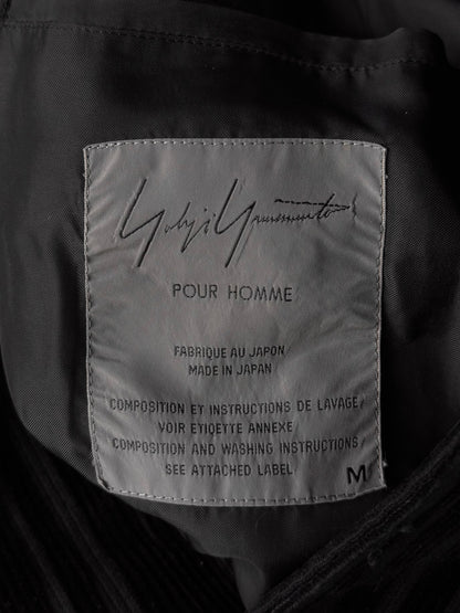 Yohji Yamamoto POUR HOMME AW96 Velvet Stripe Corduroy Oversized Coat detail | DRIEW GARMENTS