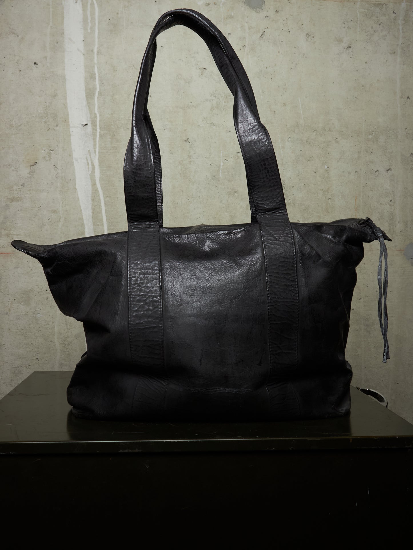 Fabio Quaranta 'FQR' Early 00s Hand Painted Leather Tote Bag
