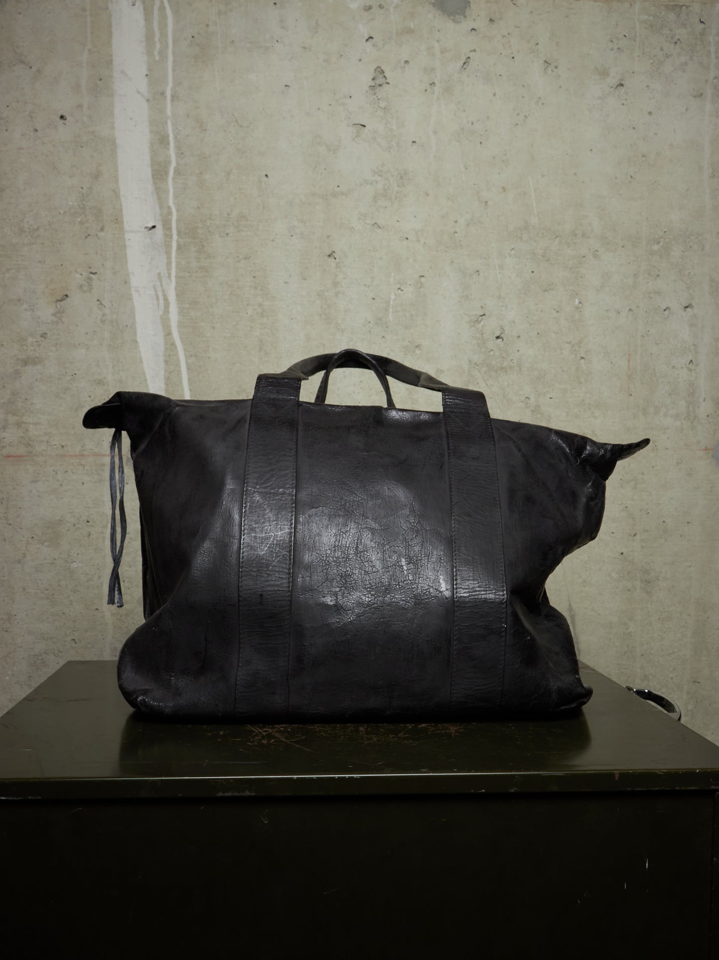 Fabio Quaranta 'FQR' Early 00s Hand Painted Leather Tote Bag