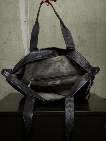 Fabio Quaranta 'FQR' Early 00s Hand Painted Leather Tote Bag