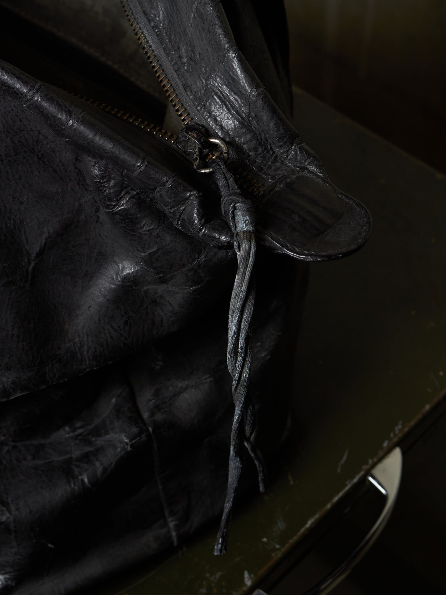 Fabio Quaranta 'FQR' Early 00s Hand Painted Leather Tote Bag