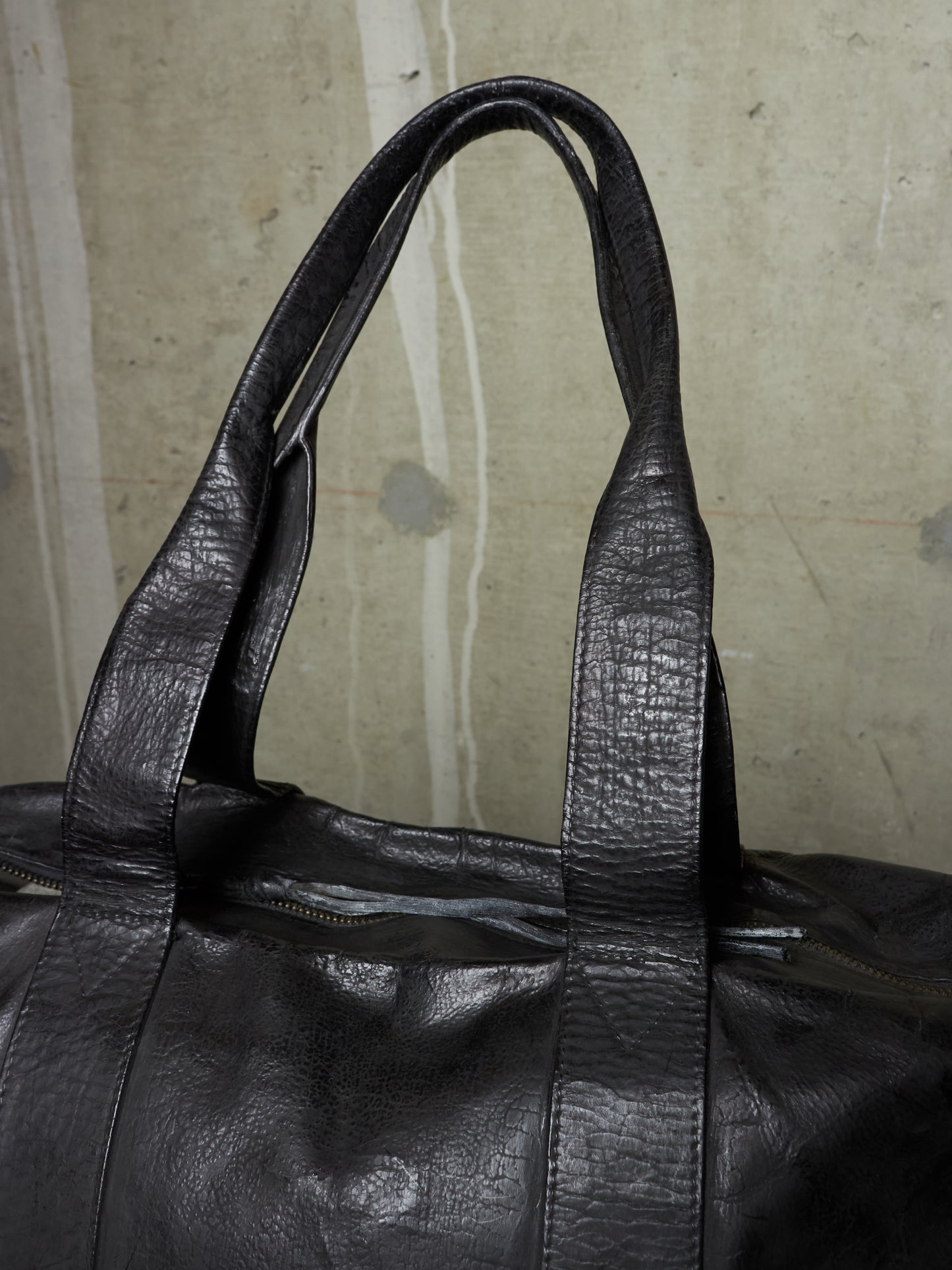 Fabio Quaranta 'FQR' Early 00s Hand Painted Leather Tote Bag