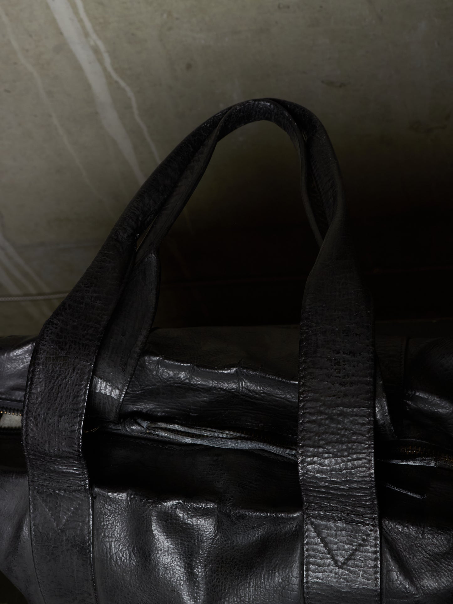 Fabio Quaranta 'FQR' Early 00s Hand Painted Leather Tote Bag