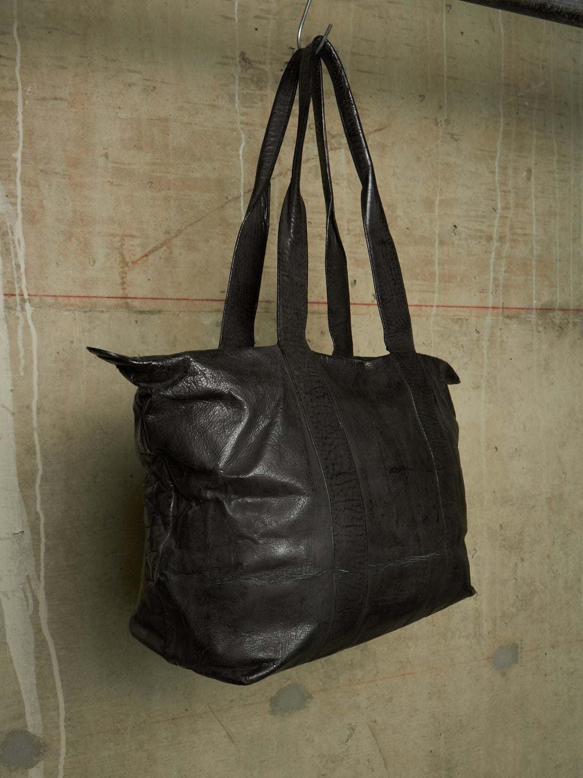 Fabio Quaranta 'FQR' Early 00s Hand Painted Leather Tote Bag
