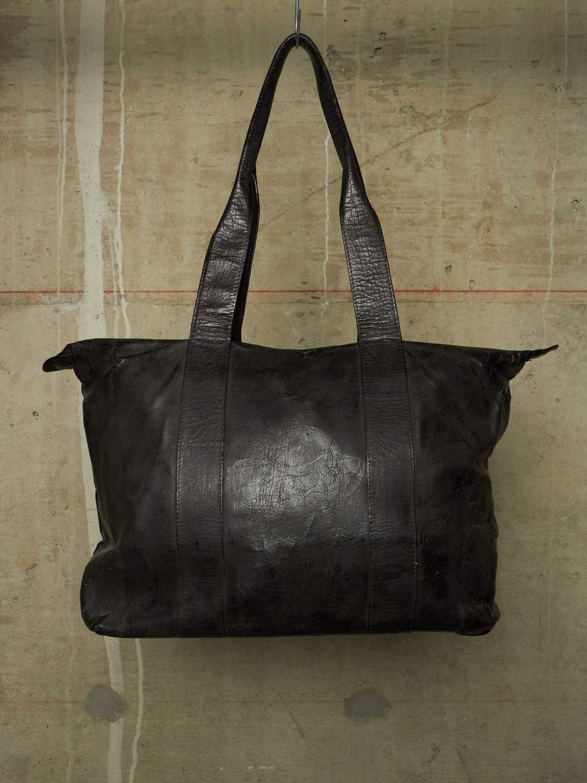 Fabio Quaranta 'FQR' Early 00s Hand Painted Leather Tote Bag