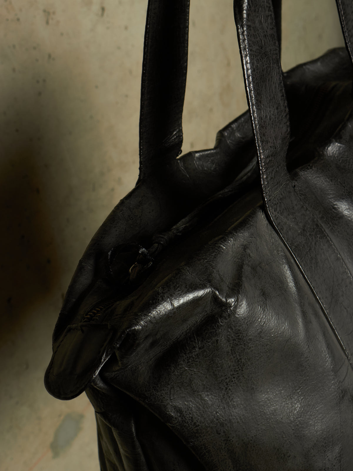 Fabio Quaranta 'FQR' Early 00s Hand Painted Leather Tote Bag