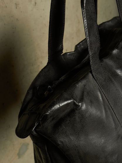 Fabio Quaranta 'FQR' Early 00s Hand Painted Leather Tote Bag