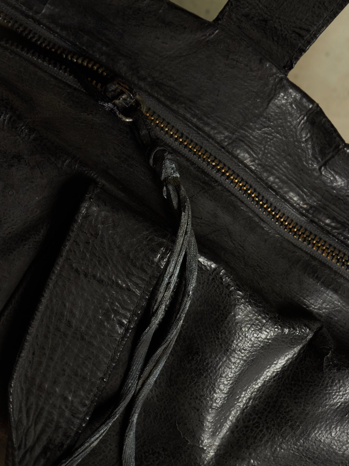 Fabio Quaranta 'FQR' Early 00s Hand Painted Leather Tote Bag