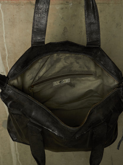 Fabio Quaranta 'FQR' Early 00s Hand Painted Leather Tote Bag