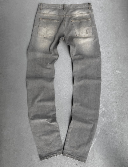 DIOR HOMME by Hedi Slimane SS06 Distressed Grey Bootcut Denim