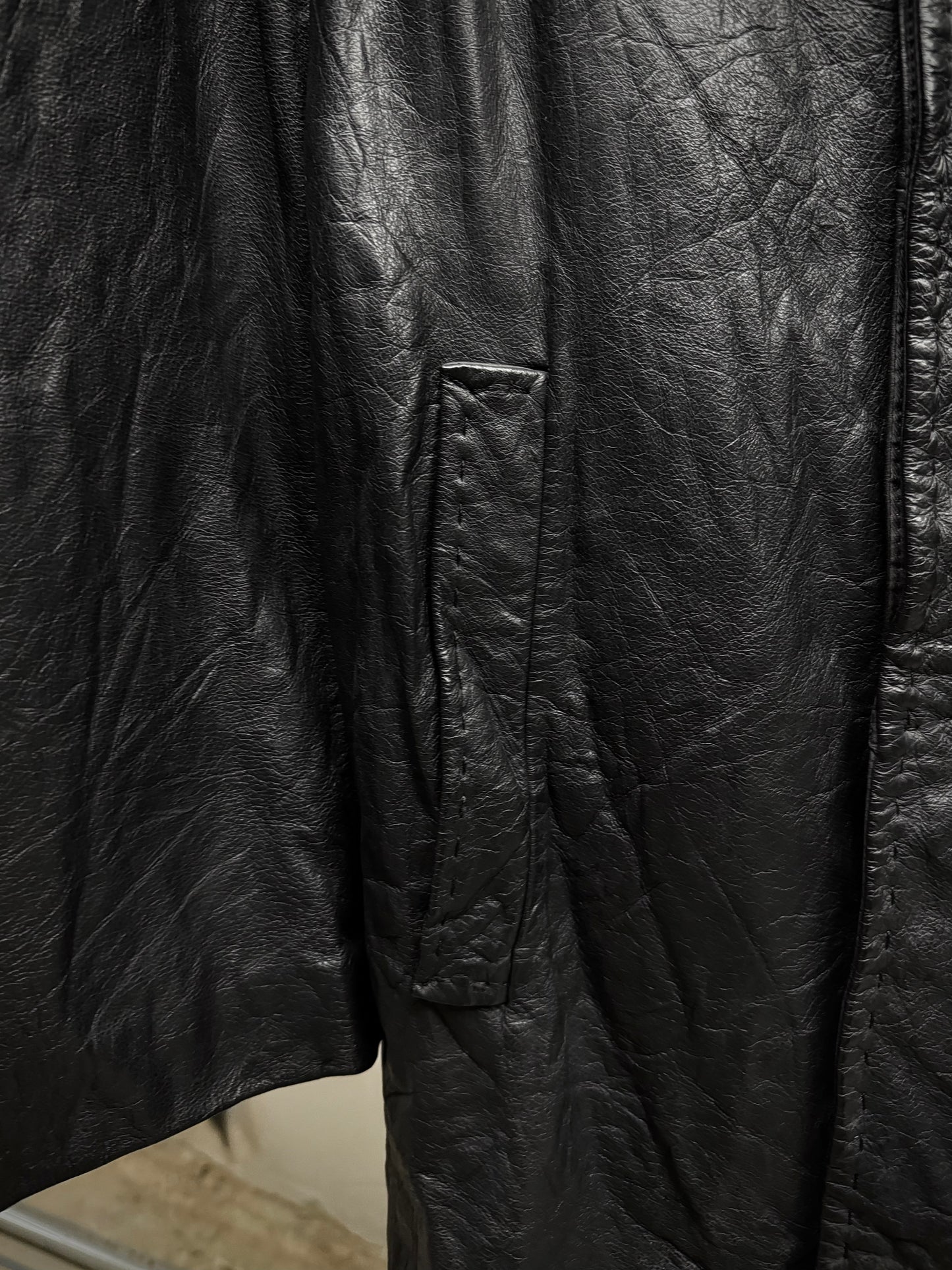 Yuji Yamada Late 90s Cow Leather High Neck Coat detail | DRIEW GARMENTS