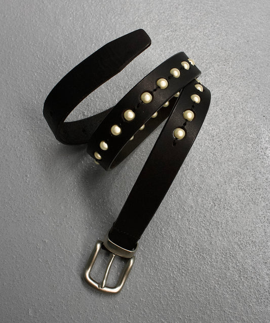 Issey Miyake 00s Leather Pearl Belt