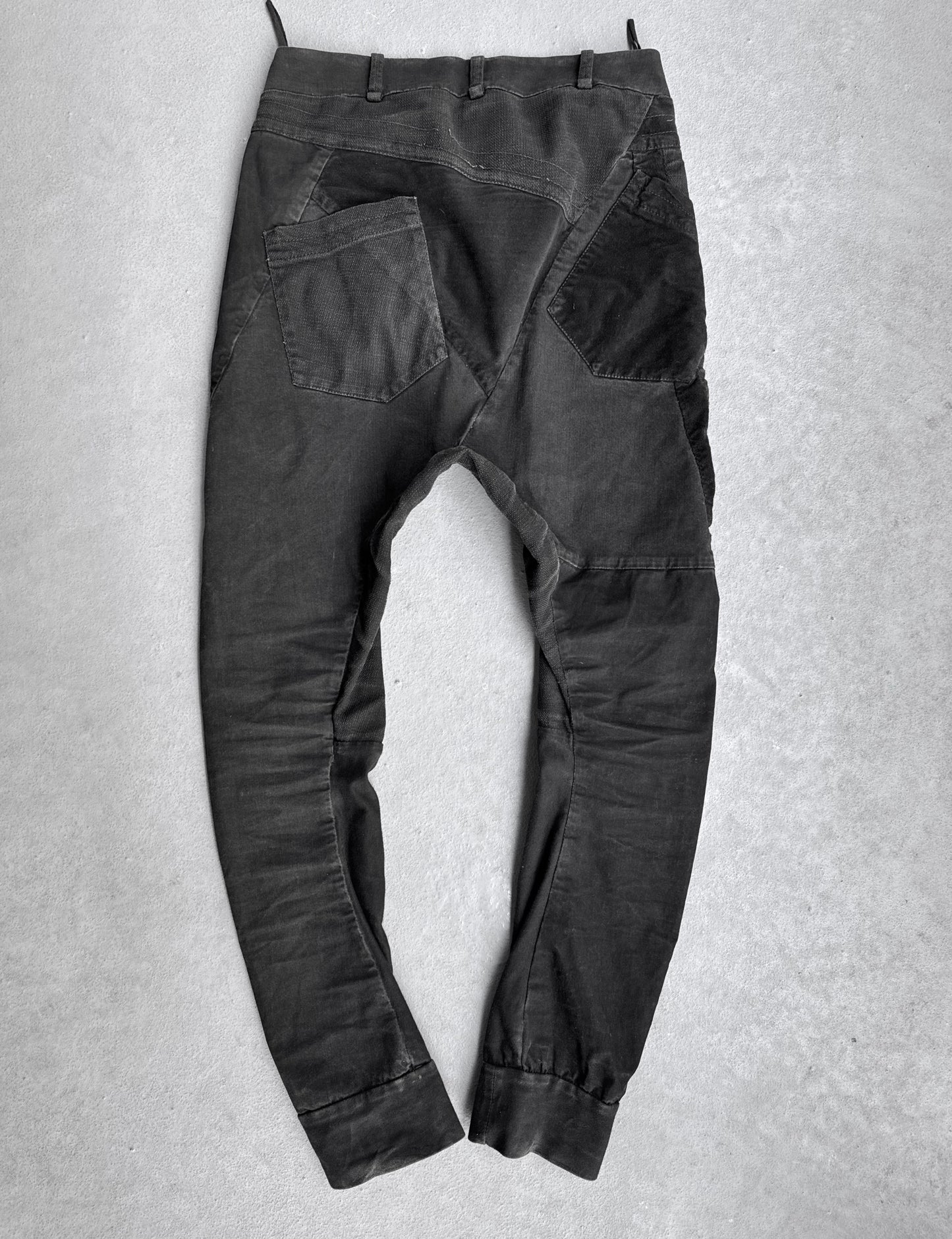 MASNADA Washed Grey Deconstructed Drop-crotch Denim